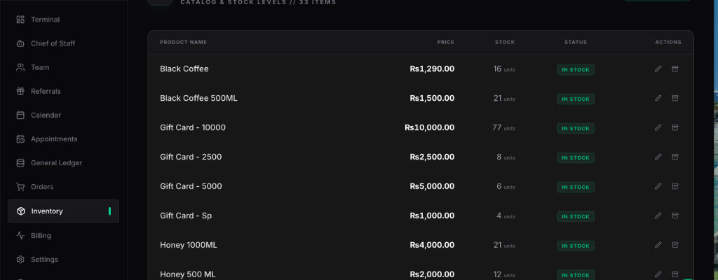 Real-Time Inventory & Ledger